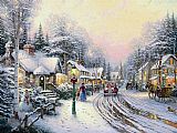 Thomas Kinkade - Christmas Village painting